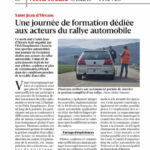 Article du Dauphiné sur la journée de formation Rallye